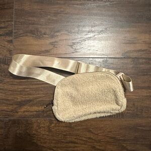 Chic Cream Fleece Belt Bag